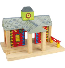 Dworzec kolejowy ze szlabanem