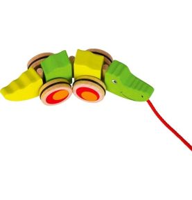 Drewniany krokodyl do ciągnięcia