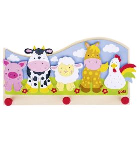 Wieszak na ubrania dla dzieci - motyw farma