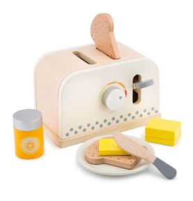 Biały drewniany toster dla dzieci - wypoasżenie kuchni New Classic Toys