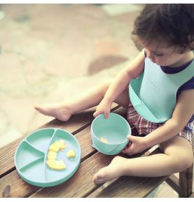 Śliniak silikonowy z kieszonką, miętowy, Everyday Baby