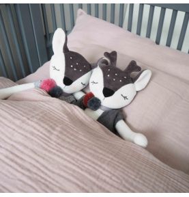 Muślinowa pościel 100 x 135 cm / 40 x 60 cm, pudrowy róż, Kikadu