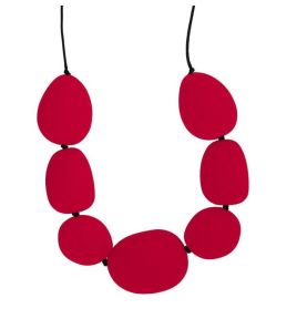 Silikonowy naszyjnik Kamienie, czerwony, Jellystone Designs