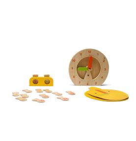 BS Toys, drewniana gra edukacyjna 2 x Zegar (cyfrowy i analogowy)