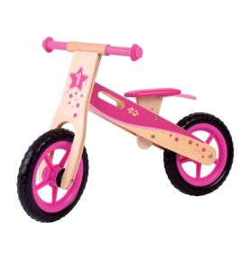 Rowerek biegowy z drewna dla dziewczynek (różowy) BigJigs
