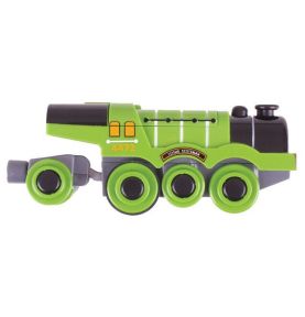 Zielona lokomotywa na baterie