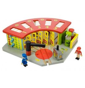 Parowozownia dla 5 pociągów - lokomotywownia BigJigs