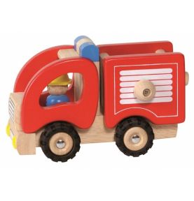 Drewniany samochód - straż pożarna