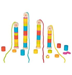 Gra dla dzieci - drewniana gąsienica do nawlekania