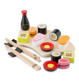 Drewniane jedzenie - zestaw sushi