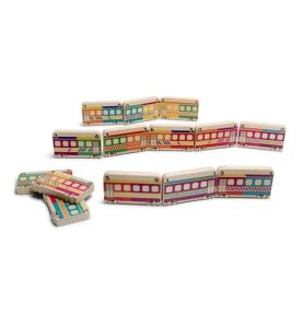BS Toys, drewniane domino Pociągi ( 5 sposobów łączenia)