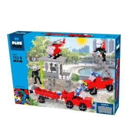 Plus-Plus, Mini Basic - 760 szt. - Duża straż pożarna z remizą oraz 2 podkładki GRATIS!