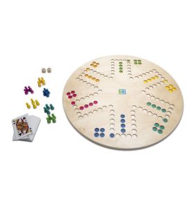 BS Toys, 2w1 drewniany Chińczyk z kartami / Gęś