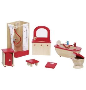 Wyposażenie domków - Łazienka czerwona