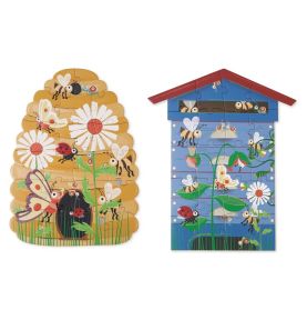 Scratch, Dwustronne Puzzle XL (2 x 20 elem) Pszczoły i Ul