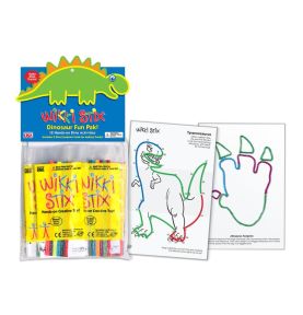 Woskowe sznureczki Wikki Stix - Zestaw PARTY DINO 12 x 12 szt